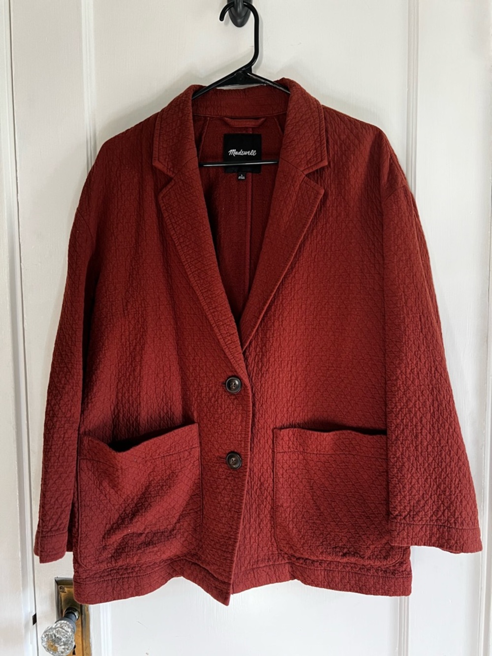Madewell Quilted Deep Brick Red Blazer Jacket